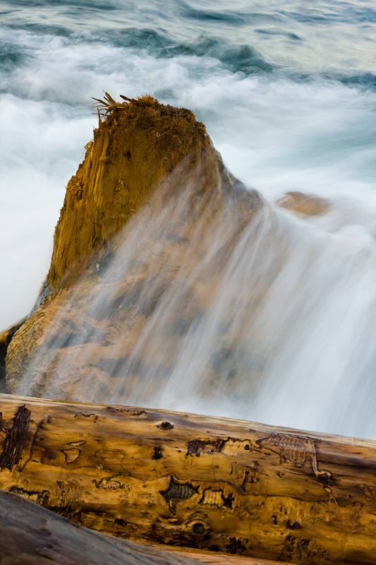 Wave Breaking Over Driftwood